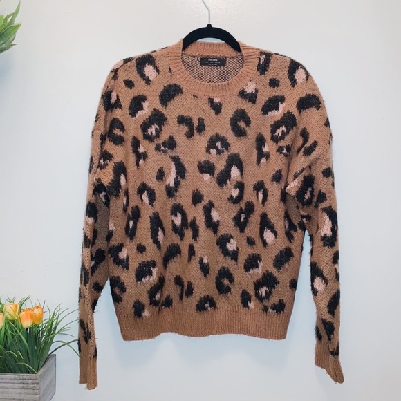 Bershka brushed leopard print sweater size small - Picture 4 of 11
